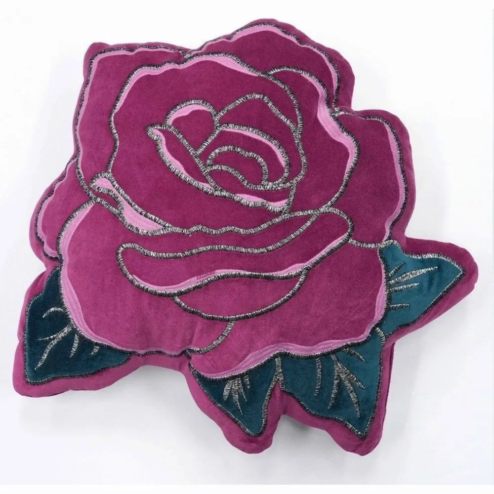 Celestial Garden Velvet Rose Decorative Throw Pillow Floral New